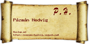 Pázmán Hedvig névjegykártya
