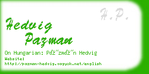 hedvig pazman business card